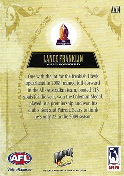 2009 Select AFL Pinnacle - Promos #AA14 Lance Franklin Back